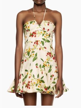 (NWT) Agua Bendita Curandera Anturio Frutal Floral 🌺 Linen dress - size M